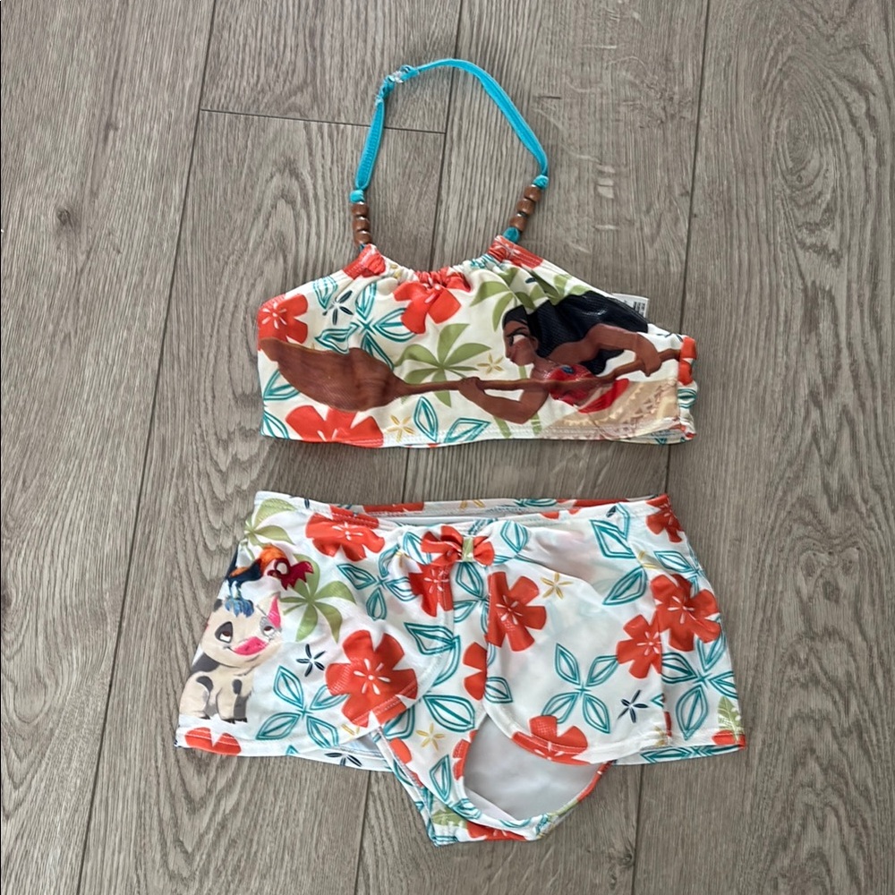 Disney Floral Kids Swim Bikini - Red and Blue